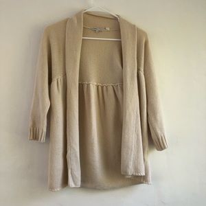 Vince Cream Cashmere Three Quarter Sleeve Cardigan